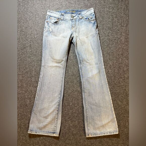 American Eagle Vtg Boyfriend 77 jeans womens 6 Bootcut Y2K light distressed - Picture 1 of 12
